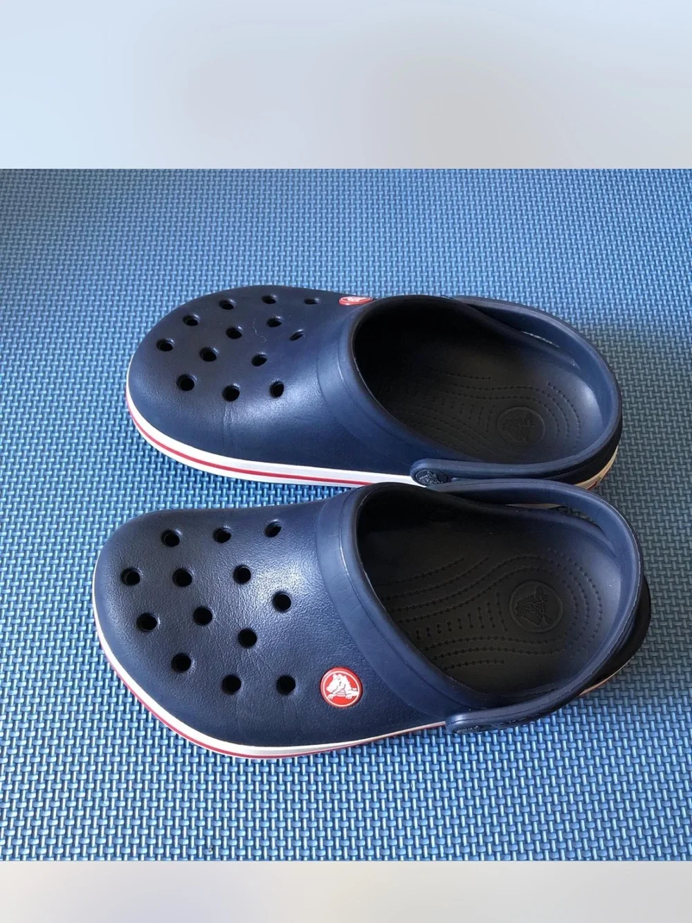 CROCS Kids' Navy Clogs with Red-Trim